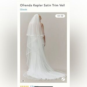 Anthropologie Ofrenda Kepler Satin Trimmed Veil
